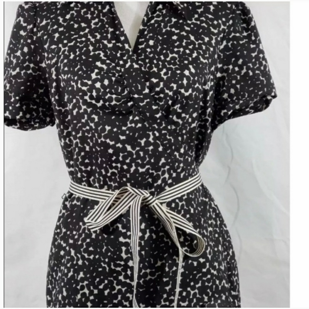 LOFT floral wrap blouse with ribbon tie, sz 12